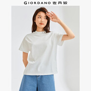 佐丹奴T恤女純棉親膚氣質(zhì)小衫女舒適寬松小高領(lǐng)t恤女短袖05322396