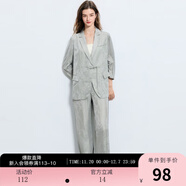 三彩【醋酸】2025秋季新款休閑褲收腰長(cháng)褲直筒褲 灰色 S 155/62A