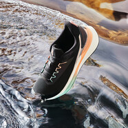 361°Q彈減震運動(dòng)鞋【雨屏5.0】2023春秋季雨屏防水防滑耐磨跑鞋男女鞋 曜石黑/粉橘色【女款雨屏5.0】 35