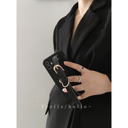 精魔Trolls自制ins風(fēng)黑色皮質(zhì)腕帶手機殼適用華為pura70pro氣質(zhì)手拿防摔保護套榮耀100蘋(píng)果16小米14軟 黑色荔枝皮紋腕帶 華為nova9