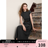 三彩2025秋季新款優(yōu)雅針織裙半高領(lǐng)連衣裙包袖收腰A字裙長(cháng)裙M 寂靜灰 M