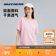 斯凱奇夏季男女情侶同款繽紛休閑系列透氣半袖針織短袖T恤L223U165