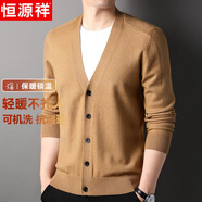 恒源祥新款針織開(kāi)衫男韓版青年時(shí)尚休閑單排扣標準型V領(lǐng)毛衣外套
