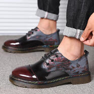 康奈（kangnai）斷碼2026真牛皮時(shí)尚低幫大頭工裝男皮鞋百搭商務(wù)男休閑鞋 酒紅色 38