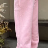 LU LU MOSTLULU露露2025秋冬加絨闊腿褲L同款Suba女士中高腰運動(dòng)休閑直筒褲 粉色 2XL 10