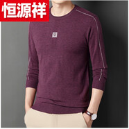 恒源祥中青年潮男裝2024新款秋季男士長(cháng)袖t恤圓領(lǐng)打底衫薄款針織衫體恤T 高檔品牌特價(jià)斷碼2109紫紅 S 高檔品牌特價(jià)斷碼165/84A
