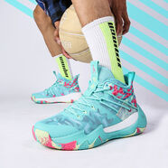 金貝勒籃球鞋男鞋2025夏季新款透氣運動(dòng)鞋學(xué)生高筒耐磨防滑實(shí)戰球鞋 6829青色 39 39運動(dòng)鞋標準碼