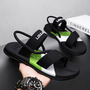 Mr．gongMrgongMrgong沙灘鞋男夏季新款外穿潮流個(gè)性休閑拖鞋防 黑色 39 39