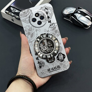 殼小五紅米14c舞獅浮雕八方來(lái)財元寶陀螺支架無(wú)邊框手機殼 【鈦金銀+銀1億支架】-舞獅浮雕八方來(lái)財-無(wú)邊框 紅米14c