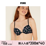 維多利亞的秘密 PINK 圓盤(pán)胸內衣2805舒適3/4罩杯聚攏外擴文胸胸罩無(wú)痕聚攏 5OKW黑色花朵-聚攏 11202805 80A （36A）