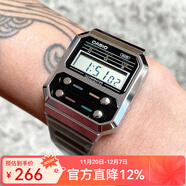 卡西歐（CASIO）手表 絕命毒師老白同款 復古小方塊計算器電子表 時(shí)尚潮流中性表 A100WE-1A