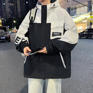 美特斯邦威（Meters Bonwe）青少年初中學(xué)生裝立領(lǐng)夾克男孩春秋季棒球服上衣大童休閑運動(dòng)外套 K2010黑色 M 建議(80-100)斤左右