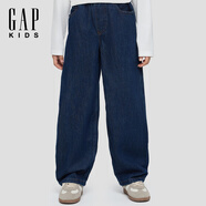 蓋璞Gap男童2025冬季新款純棉松緊腰牛仔長(cháng)褲兒童裝休閑褲美版829387 深色水洗 120 /59(6-7歲)