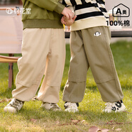 棉花堂男童運(yùn)動(dòng)褲山系露營(yíng)2024秋裝新款休閑長(zhǎng)褲女童褲子兒童童裝 西米色 100 53