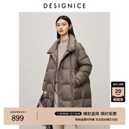 迪賽尼斯（DESIGNICE）冬季新款白鵝絨高級感通勤外套純色立領(lǐng)羽絨服女 褐色 XL 建議拍前聯(lián)系客服確認