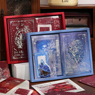 子亦文藝鹽系復古ins風(fēng)手帳筆記本禮盒套裝日記本信封信紙手賬膠帶貼紙套裝教師節禮盒高顏值禮盒 玫瑰來(lái)信-藍色款【禮盒】