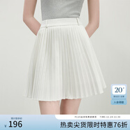 范思藍恩減齡顯瘦百搭百褶裙2025夏新款垂感A字型短裙2212 白色 XS