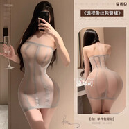 透視條紋修身包臀裙火辣秘書(shū)制服誘惑裝激情免脫情趣內衣性感戰袍 抹胸條紋包臀裙灰色優(yōu)惠促銷(xiāo)均碼 80 -140斤