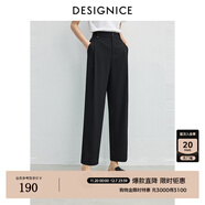 迪賽尼斯（DESIGNICE）2025年夏季新款通勤寬松煙管九分西褲百搭高腰休閑褲女 黑色 L