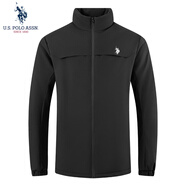 U.S. POLO ASSN.夾克外套男秋冬休閑男士立領(lǐng)棉服茄克寬松棉衣保羅上衣 黑色 2XL
