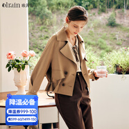 Olrain法式卡其色短款風(fēng)衣外套女秋裝氣質(zhì)小個(gè)子翻領(lǐng)大衣女 卡其色（第二批次） S