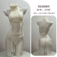 情趣毛衣女免脫大胸裝漏胸性感激情薄針織衫免脫誘惑毛衣 2787白色 均碼