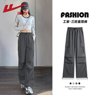 回力（Warrior）工裝三防直筒褲女2025秋季新款簡(jiǎn)約潮流寬松透氣休閑個(gè)性運動(dòng)長(cháng)褲