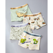 男童內褲四角卡通圖案兒童純棉寶寶抗菌襠透氣男孩中大童寬松短褲 MD2016 110 cmM碼[建議體重18-27斤]4條