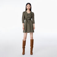 奧萊連衣裙子秋冬學(xué)院復古風(fēng)波普少女格紋裙女 E03柏枝綠色 XS XS