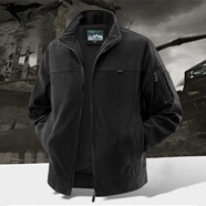 七匹狼夾克專(zhuān)家春秋夾克外套男新款休閑立領(lǐng)上衣35到55歲寬松潮流感痞帥 黑色+【XY607】 M 建議100-117斤體重穿