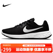耐克NIKE跑步鞋男緩震透氣REVOLUTION 6運動(dòng)鞋DC3728-003黑白40