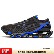 美津濃（MIZUNO）WaveProphecy12男女透氣減震跑步鞋黑藍灰 灰黑色 39