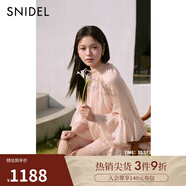SNIDEL【明星同款】2025春夏雪紡荷葉邊襯衫短裙褲套裝SWFO251130 粉米色 S (0)