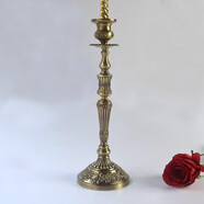 科至途歐式精美蠟燭臺銀色單頭燭臺1頭蠟臺餐桌擺件斗柜裝飾品酒店用品 青銅色