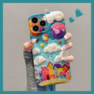 適用油畫(huà)氣球小鎮蘋(píng)果華為vivo小米oppo紅米一加iPhone16手機殼15 手繪氣球小鎮ZH176 OPPO Reno5 Pro