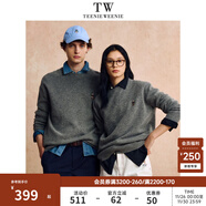 Teenie Weenie小熊男裝針織衫秋冬休閑圓領(lǐng)針織衫毛衣情侶同款 灰色 2XL (185)