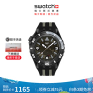 斯沃琪（Swatch）瑞士手表 潛航系列 時(shí)尚夜光透視石英腕表生日禮物石英手表 黑海潛航 SSCU09B100