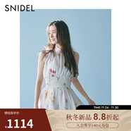 SNIDEL【明星同款】2025春夏新品蝴蝶結系帶荷葉邊無(wú)袖連衣裙SWFO252071 花朵圖案 L (2)