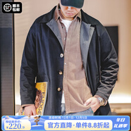 馬登工裝撞色巴爾瑪肯風(fēng)衣男美式休閑寬松中長(cháng)款男士大衣全天候外套秋 藏青色 【潮流上衣/高級感痞帥】 M