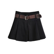 美式性感炸街百褶裙女高腰歐美辣妹風(fēng)超短a字裙學(xué)院風(fēng)半身裙子潮 黑色 S S