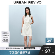 UR2025春季新款女裝時(shí)尚氣質(zhì)褶皺收腰短款連衣裙UYY750029 米白 XS