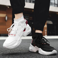 臣町a(chǎn)j男鞋鴛鴦鞋老爹鞋高筒鞋夏季透氣男休閑運動(dòng)鞋男潮鞋春季增高鞋 白紅+黑紅鴛鴦款 44 44