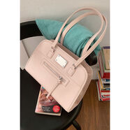 甜美蝴蝶結蕾絲雙肩包包女2025新款潮時(shí)尚韓國托特包大容量公文包 粉色無(wú)掛件