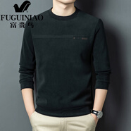 富貴鳥(niǎo)（FUGUINIAO）2025秋冬新款加厚長(cháng)袖T恤男圓領(lǐng)潮流衛衣保暖打底衫 墨綠色 L