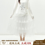 ELEVEN SLEEP白色半身裙夏季高級感蕾絲蛋糕裙高腰顯瘦韓版長(cháng)裙女 白色 S
