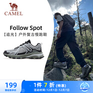 駱駝（CAMEL）追光復古慢跑步男鞋山系戶(hù)外運動(dòng)鞋 K13C09L7034 淺灰/黑/沉綠 38