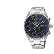 精工（SEIKO）石英手表 三眼計時系列腕表 運(yùn)動簡約商務(wù)鋼帶男表 大秒針計時 SSB377P1【藍(lán)盤鋼帶】