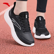 安踏（ANTA）跑步鞋女鞋運動(dòng)鞋網(wǎng)面透氣輕便軟底回彈減震女士跳繩休閑鞋 【晴空-革面】黑/白-11 39 碼