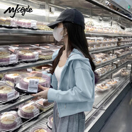 MJ STYLE插肩袖短款開(kāi)衫外套女2025年秋季寬松休閑百搭運動(dòng)風(fēng)學(xué)生長(cháng)袖上衣