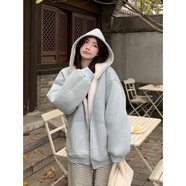 俞兆林（YUZHAOLIN）羊羔毛冬季衛衣外套女2025秋冬新款淡藍色加厚皮毛一體夾克外套 淡藍色 原版品質(zhì) S 105斤以?xún)?
                                         title=